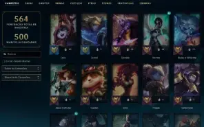 Unranked com TODOS os champs e 716 Skins + RP