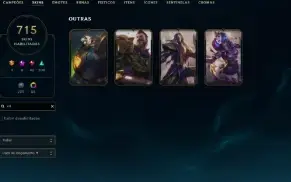 Unranked com TODOS os champs e 716 Skins + RP