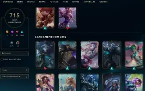 Unranked com TODOS os champs e 716 Skins + RP
