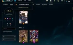 Vendo conta lol , level 375, dono original, 150 skin