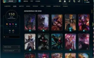 Vendo conta lol , level 375, dono original, 150 skin