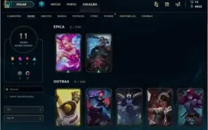 vendo conta de lol com varios champs e skins barata