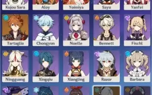 Yoimiya + Childe + Oração + Espada / Orgulho Celestial AR 50