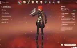 Genshin Impact - Diluc + Venti Rank 35 Bem Evoluida