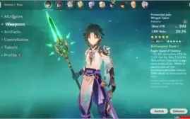 conta genshin impact com 6 personagens 5 estrelas