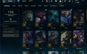 Ouro 3 com 55 Champs e 10 Skins + 4 Fragmentos