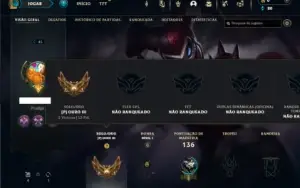 Ouro 3 com 55 Champs e 10 Skins + 4 Fragmentos