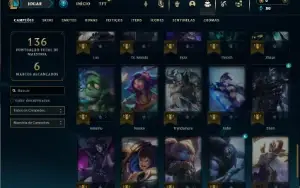 Ouro 3 com 55 Champs e 10 Skins + 4 Fragmentos
