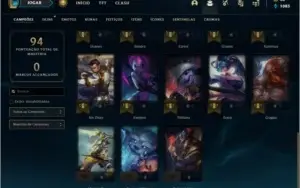 Conta prata 1 com 17 skins e 28 champs