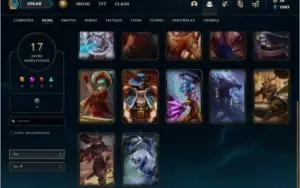 Conta prata 1 com 17 skins e 28 champs