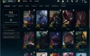 Conta prata 1 com 17 skins e 28 champs