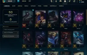 Unranked com 35 Champs e 17 Skins