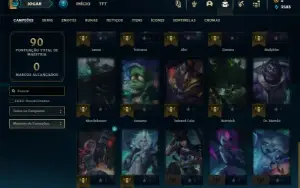 Unranked com 35 Champs e 17 Skins