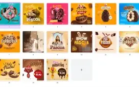 Pack Canva Páscoa Vol 3 - 15 Artes Editáveis
