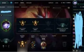 conta de lol gold 1 todos campeões e 134 skins