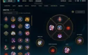 conta de lol gold 1 todos campeões e 134 skins