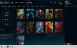 Conta league of legends ouro IV, 185 skins.