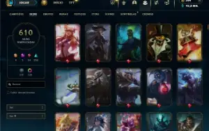 Unranked com TODOS os champs e 610 Skins + 7 Vitoriosas