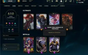 Unranked com TODOS os champs e 610 Skins + 7 Vitoriosas