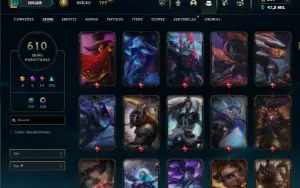 Unranked com TODOS os champs e 610 Skins + 7 Vitoriosas
