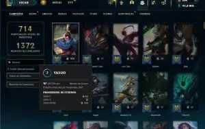 Unranked com TODOS os champs e 610 Skins + 7 Vitoriosas