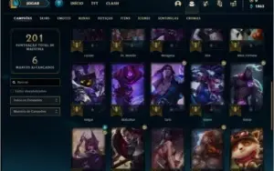 Conta prata 2 com 8 skins e 32 champs