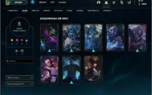 Conta prata 2 com 8 skins e 32 champs
