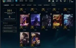 Conta prata 2 com 8 skins e 32 champs