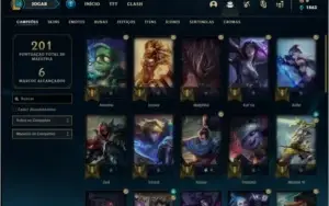 Conta prata 2 com 8 skins e 32 champs