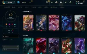 CONTA LOL- LVL 185 - 110 Champions - 49 Skins - FULL ACESSO