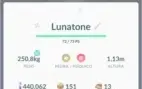 LUNATONE Shiny Brilhante Pokemon Go