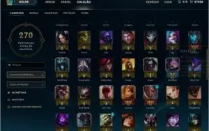 CONTA DIAMANTE IV, 43 SKINS, 100+ CAMPEÕES, 12 PÁGINAS RUNAS