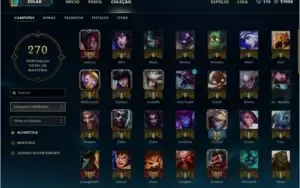 CONTA DIAMANTE IV, 43 SKINS, 100+ CAMPEÕES, 12 PÁGINAS RUNAS