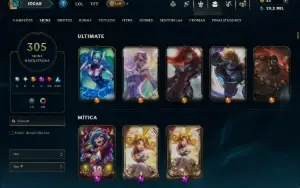 Unranked com TODOS os Champs e 305 Skins ( ADC / JG )