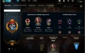 Conta Unranked com 97 skins e 107 champs
