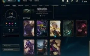 CONTA LOL OURO 2, LVL 59, 63 CHAMPIONS, 14 SKINS, 26 BAUS