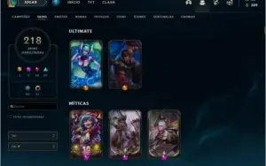 Conta LoL 218 SKINS!  todos os Champs-- gasto 1700R$lvl270