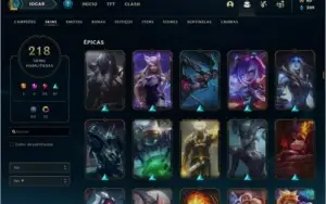Conta LoL 218 SKINS!  todos os Champs-- gasto 1700R$lvl270