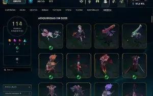 conta lol 423 skins 120 cromas