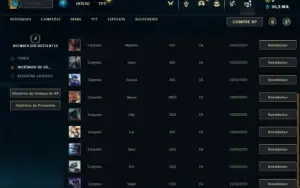 Conta MESTRE com 21 Champs e 21 Fragmentos de skins