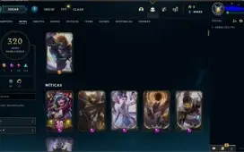 Conta League of Legends - Level 290 - Unranked - 320 skins