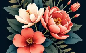 Coleção de Estampas Florais com Fundo Escuro – Mais de 100 A