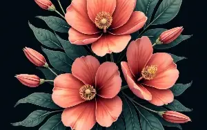 Coleção de Estampas Florais com Fundo Escuro – Mais de 100 A