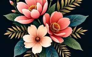 Coleção de Estampas Florais com Fundo Escuro – Mais de 100 A
