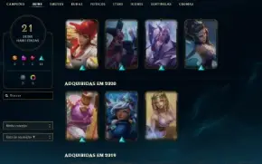 Conta LOL Nvl 61, 21 skins. Último elo: Bronze I em 2023.