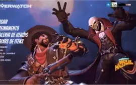 CONTA OVERWATCH COM SKIN WIDOWMAKER NOIRE 2 Armas dourada