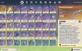 Conta Genshin AR 56 Estrela Invernal Hutao etc