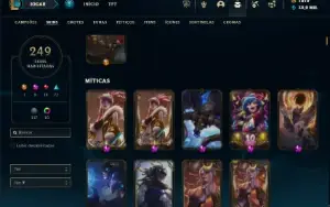 Platina 3 com TODOS os champs e 249 Skins + 6 Prestigios