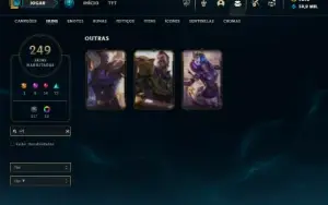 Platina 3 com TODOS os champs e 249 Skins + 6 Prestigios
