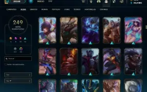 Platina 3 com TODOS os champs e 249 Skins + 6 Prestigios